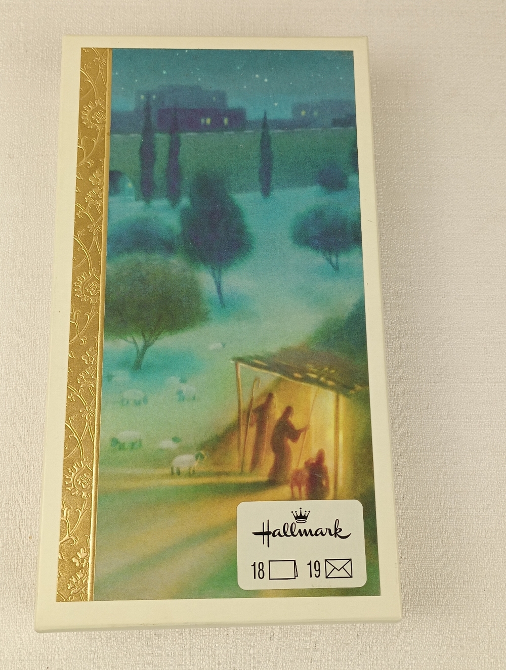 Hallmark Christmas cards Jesus gold tone foil lined unused Holiday cards